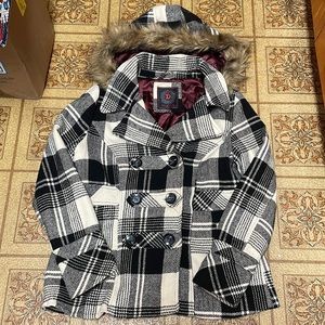 Dollhouse plaid/checkered black and white jacket/Coat size medium women